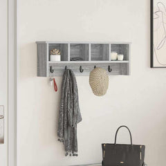 vidaXL Wall-Mounted Coat Rack Wall-Mounted Grey Sonoma 75 x 16 x 26 cm 1
