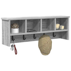 vidaXL Wall-Mounted Coat Rack Wall-Mounted Grey Sonoma 75 x 16 x 26 cm 3