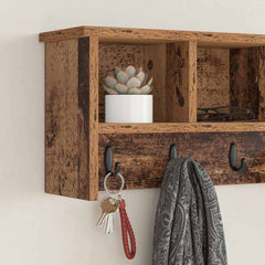 vidaXL Wall-Mounted Coat Rack Wall-Mounted Old Wood 75 x 16 x 26 cm 4