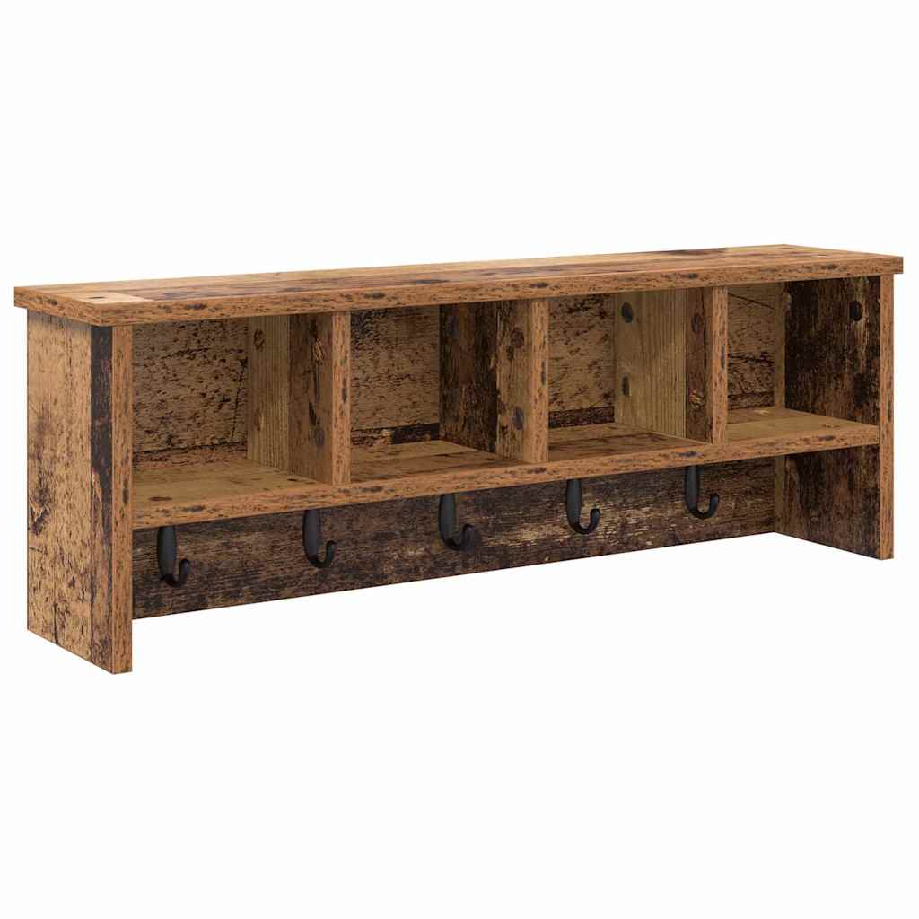 vidaXL Wall-Mounted Coat Rack Wall-Mounted Old Wood 75 x 16 x 26 cm 2