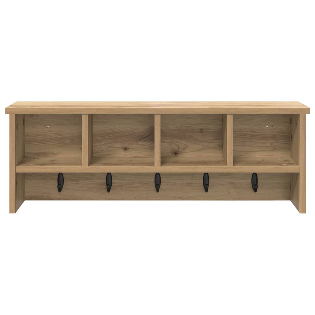 vidaXL Wall-Mounted Coat Rack Wall-Mounted Artisan Oak 75 x 16 x 26 cm 5