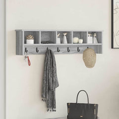 vidaXL Wall-Mounted Coat Rack Wall-Mounted Grey Sonoma Engineered wood 1