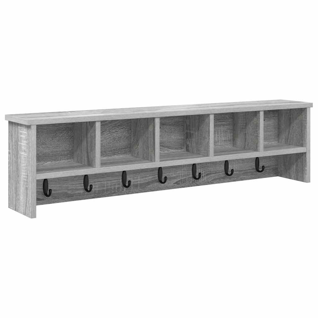 vidaXL Wall-Mounted Coat Rack Wall-Mounted Grey Sonoma Engineered wood 2