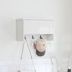 vidaXL Wall-Mounted Coat Rack Wall-Mounted White 50 x 20 x 30 cm 1
