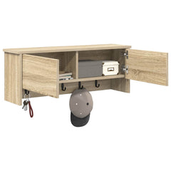 vidaXL Wall-Mounted Coat Rack Wall-Mounted Sonoma Oak 80 x 20 x 30 cm 3