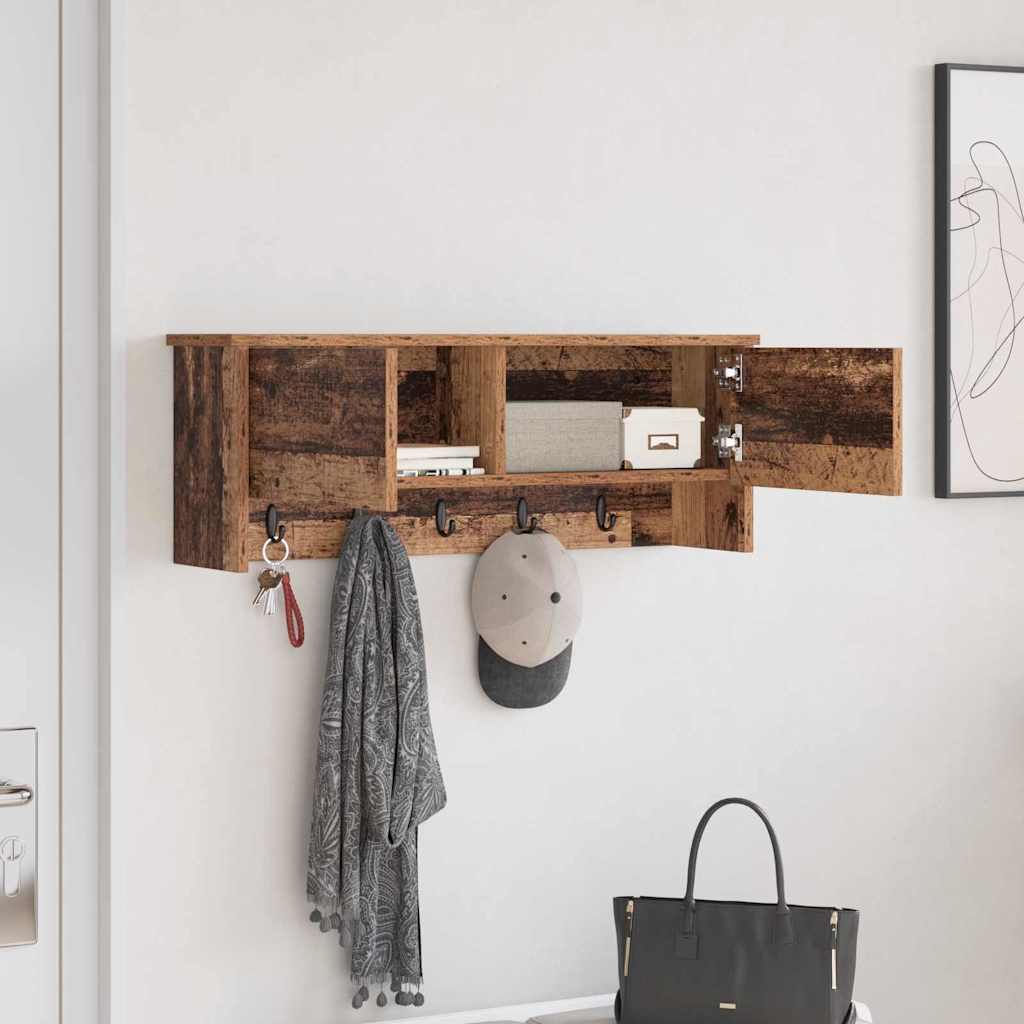 vidaXL Wall-Mounted Coat Rack Wall-Mounted Old Wood 80 x 20 x 30 cm 4