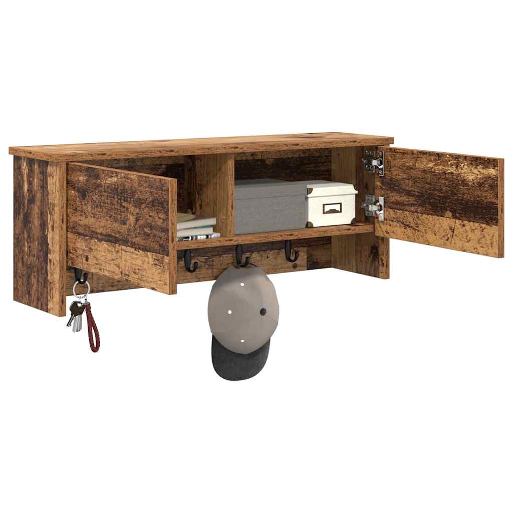 vidaXL Wall-Mounted Coat Rack Wall-Mounted Old Wood 80 x 20 x 30 cm 3