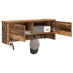 vidaXL Wall-Mounted Coat Rack Wall-Mounted Old Wood 80 x 20 x 30 cm 3