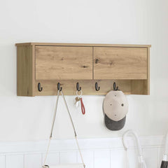 vidaXL Wall-Mounted Coat Rack Wall-Mounted Artisan Oak 80 x 20 x 30 cm 1