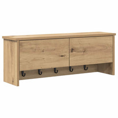 vidaXL Wall-Mounted Coat Rack Wall-Mounted Artisan Oak 80 x 20 x 30 cm 2