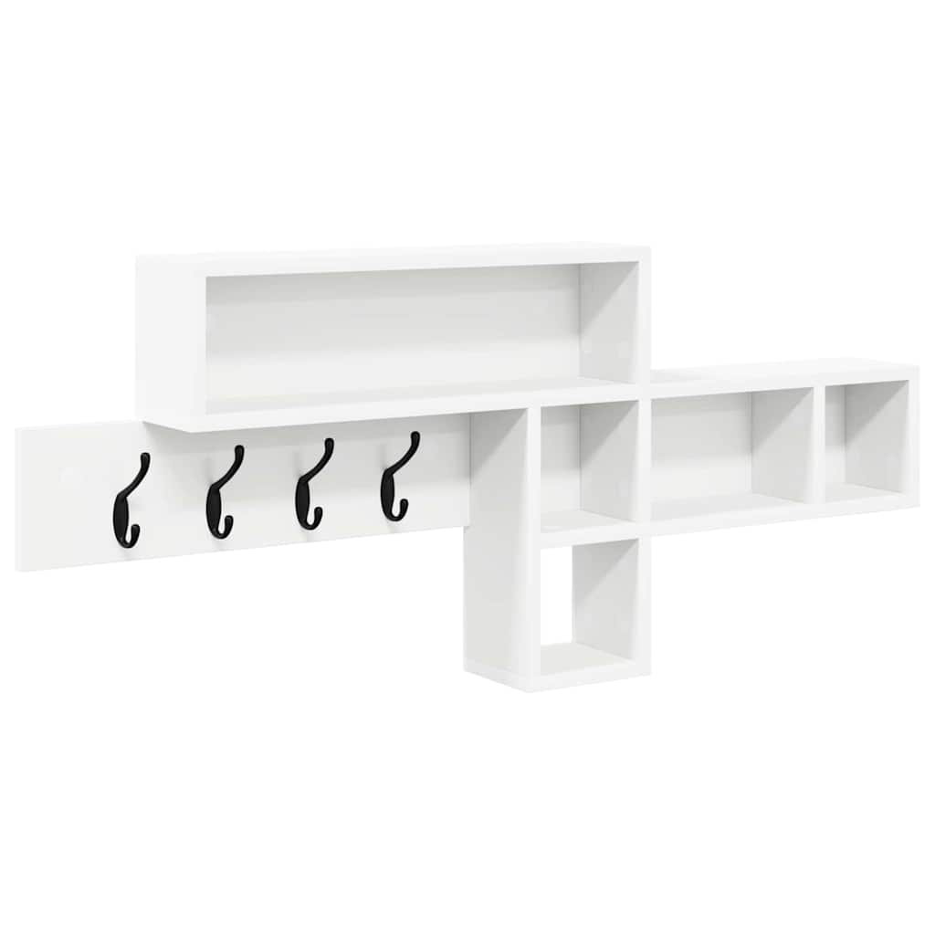 vidaXL Wall-Mounted Coat Rack Wall-Mounted White 100 x 12 x 43.5 cm 2