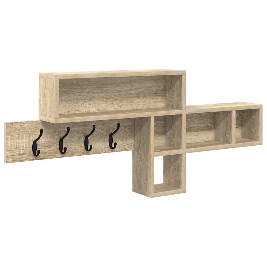 vidaXL Wall-Mounted Coat Rack Wall-Mounted Sonoma Oak Engineered wood 2