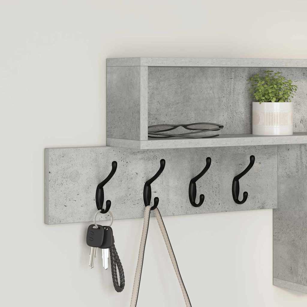 vidaXL Wall-Mounted Coat Rack Wall-Mounted Concrete Grey 4