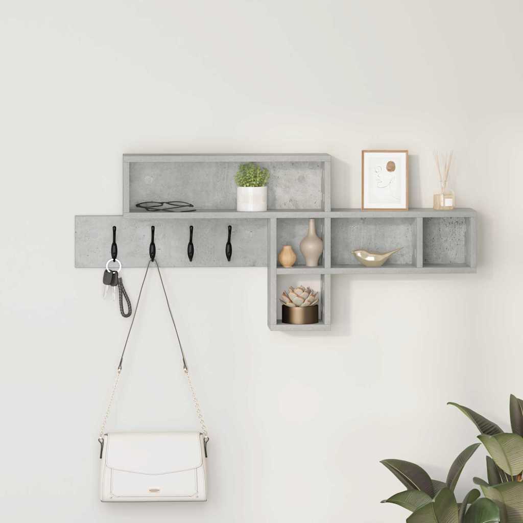 vidaXL Wall-Mounted Coat Rack Wall-Mounted Concrete Grey 1