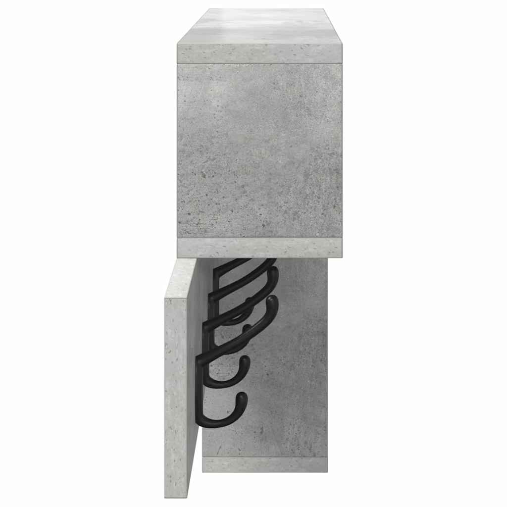 vidaXL Wall-Mounted Coat Rack Wall-Mounted Concrete Grey 6