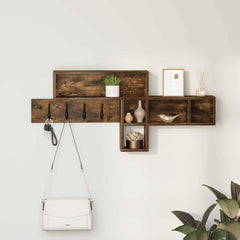vidaXL Wall-Mounted Coat Rack Wall-Mounted Smoked Oak Engineered wood 1