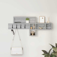 vidaXL Wall-Mounted Coat Rack Wall-Mounted Grey Sonoma Engineered wood 1