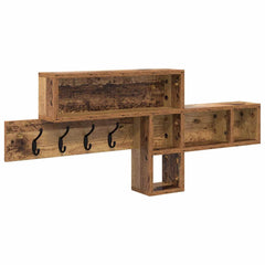 vidaXL Wall-Mounted Coat Rack Wall-Mounted Old Wood 100 x 12 x 43.5 cm 2