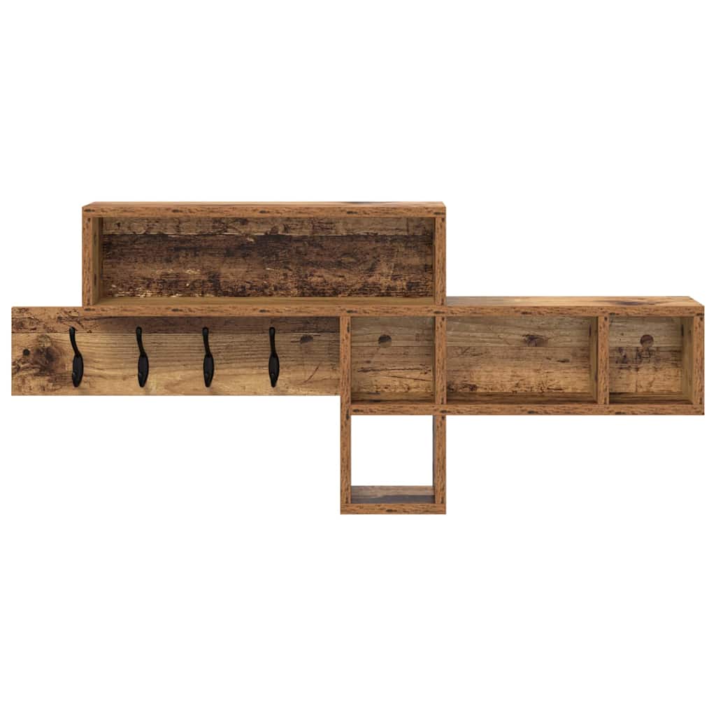vidaXL Wall-Mounted Coat Rack Wall-Mounted Old Wood 100 x 12 x 43.5 cm 5