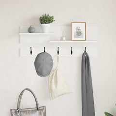 vidaXL Wall-Mounted Coat Rack Wall-Mounted White 90 x 15 x 36 cm 1