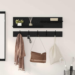 vidaXL Wall-Mounted Coat Rack Wall-Mounted Black Oak 90 x 15 x 36 cm 4