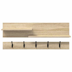 vidaXL Wall-Mounted Coat Rack Wall-Mounted Sonoma Oak 90 x 15 x 36 cm 5