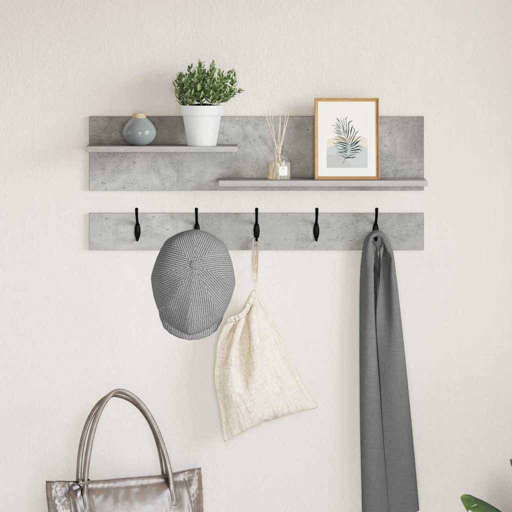 vidaXL Wall-Mounted Coat Rack Wall-Mounted Concrete Grey 1