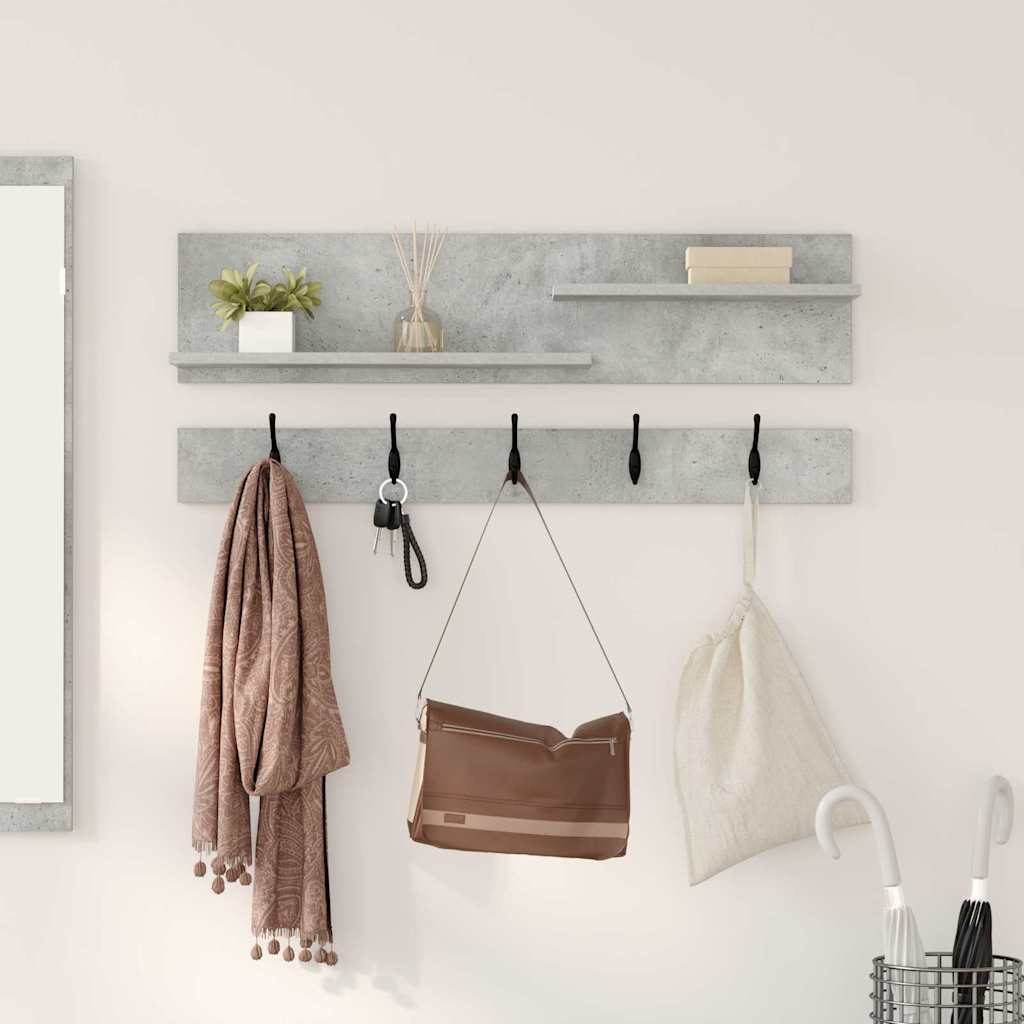 vidaXL Wall-Mounted Coat Rack Wall-Mounted Concrete Grey 4