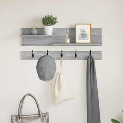 vidaXL Wall-Mounted Coat Rack Wall-Mounted Grey Sonoma 90 x 15 x 36 cm 1