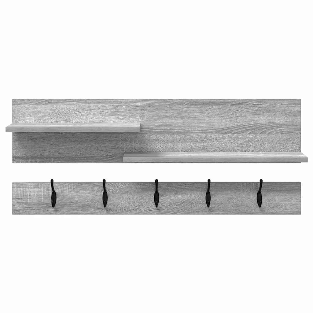 vidaXL Wall-Mounted Coat Rack Wall-Mounted Grey Sonoma 90 x 15 x 36 cm 5