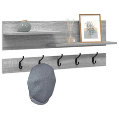 vidaXL Wall-Mounted Coat Rack Wall-Mounted Grey Sonoma 90 x 15 x 36 cm 3