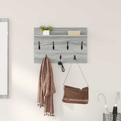 vidaXL Wall-Mounted Coat Rack Wall-Mounted Grey Sonoma 60 x 40 x 12 cm 1