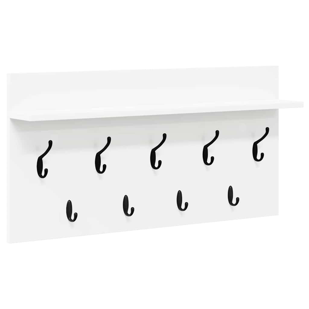 vidaXL Wall-Mounted Coat Rack Wall-Mounted White 80 x 40 x 12 cm 2