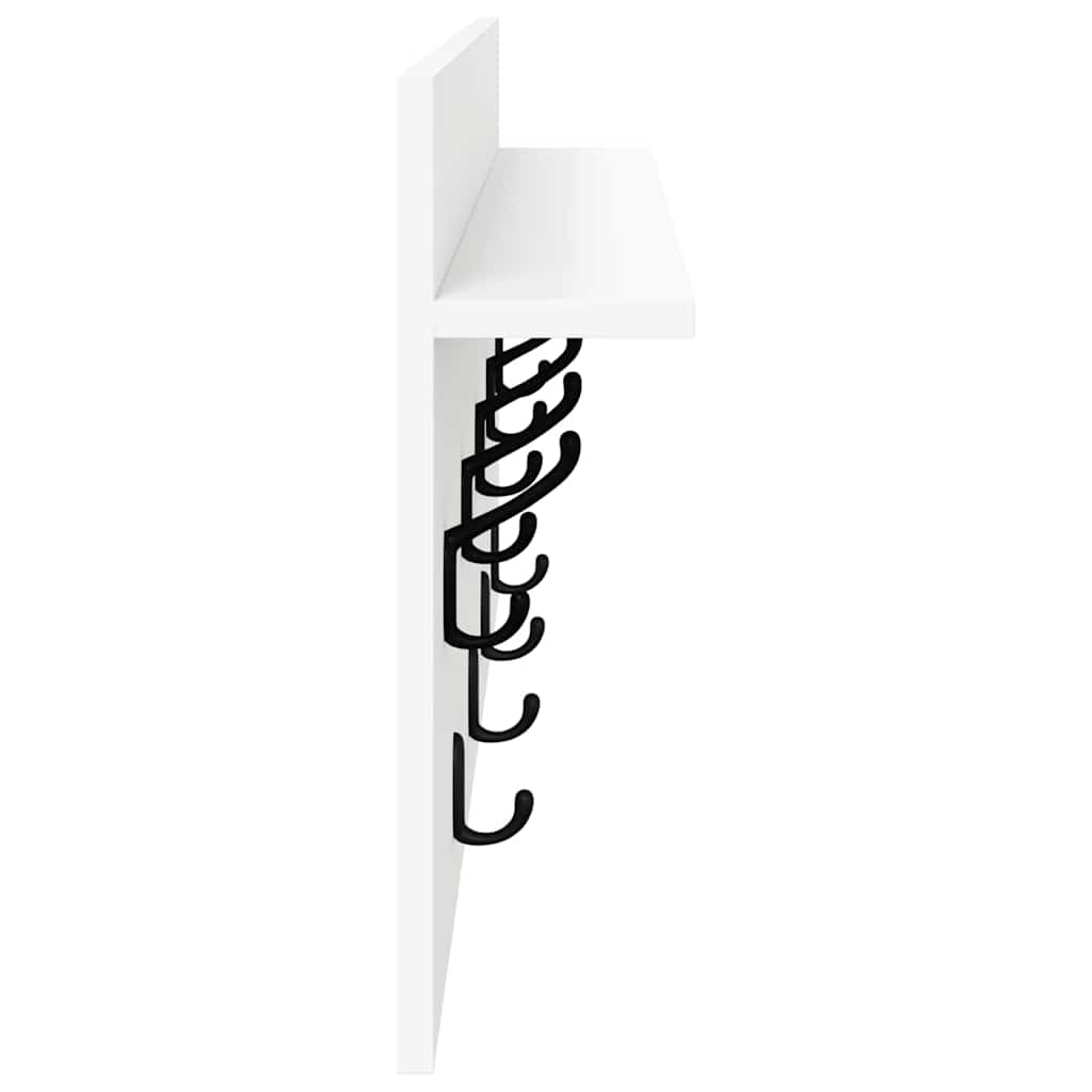 vidaXL Wall-Mounted Coat Rack Wall-Mounted White 80 x 40 x 12 cm 6