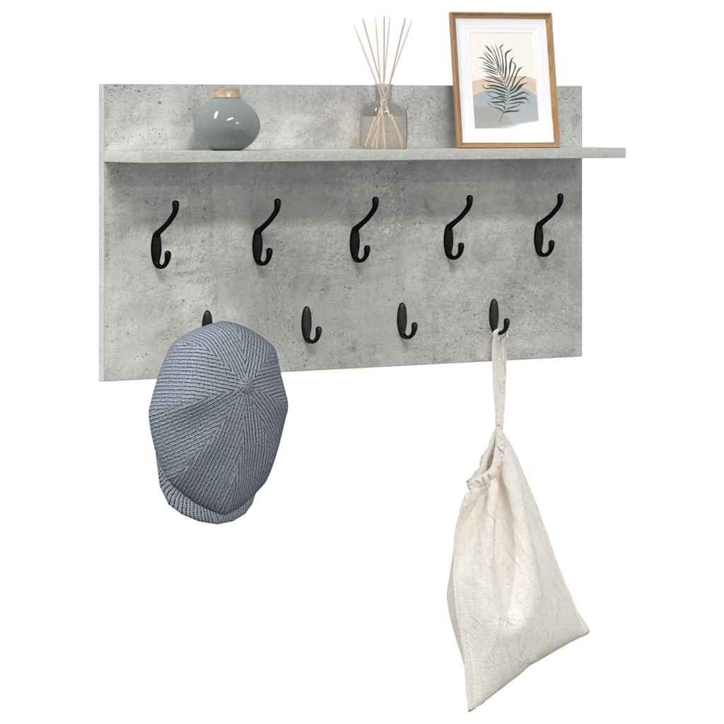 vidaXL Wall-Mounted Coat Rack Wall-Mounted Concrete Grey 3