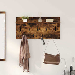 vidaXL Wall-Mounted Coat Rack Wall-Mounted Smoked Oak 80 x 40 x 12 cm 1
