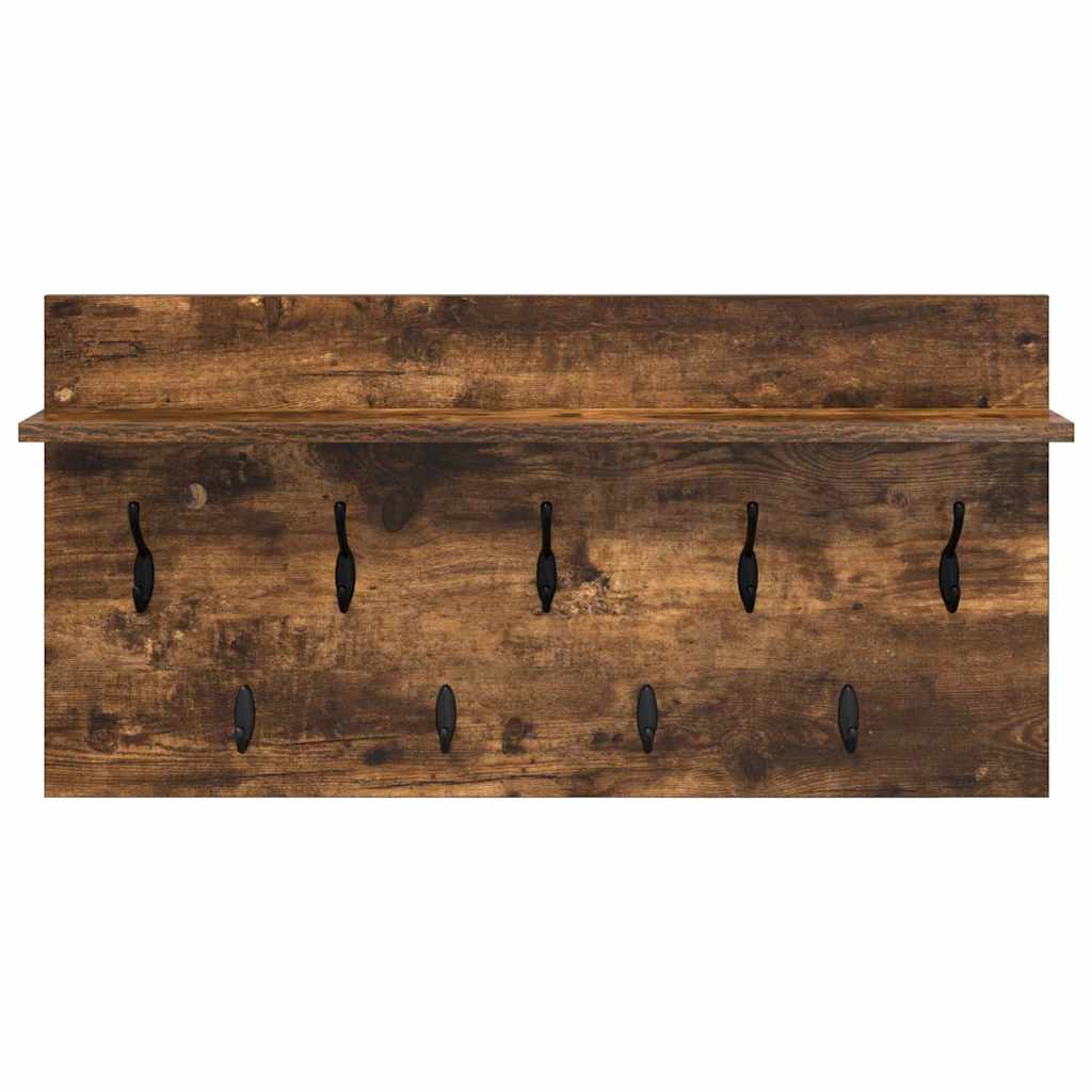 vidaXL Wall-Mounted Coat Rack Wall-Mounted Smoked Oak 80 x 40 x 12 cm 5