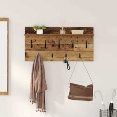 vidaXL Wall-Mounted Coat Rack Wall-Mounted Old Wood 80 x 40 x 12 cm 1