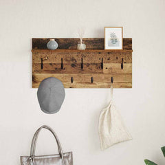 vidaXL Wall-Mounted Coat Rack Wall-Mounted Old Wood 80 x 40 x 12 cm 4