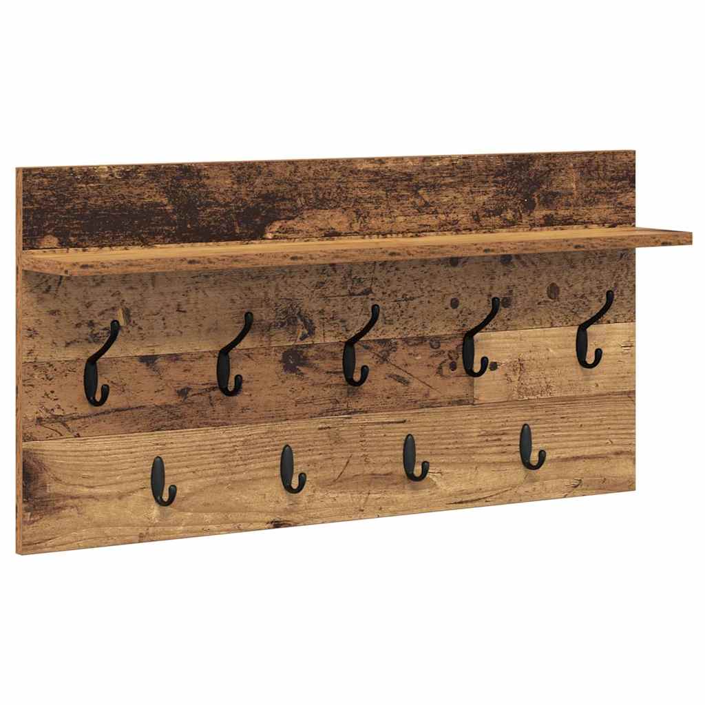 vidaXL Wall-Mounted Coat Rack Wall-Mounted Old Wood 80 x 40 x 12 cm 2