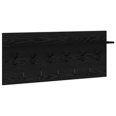 vidaXL Wall-Mounted Coat Rack Wall-Mounted Black Oak 100 x 40 x 12 cm 2