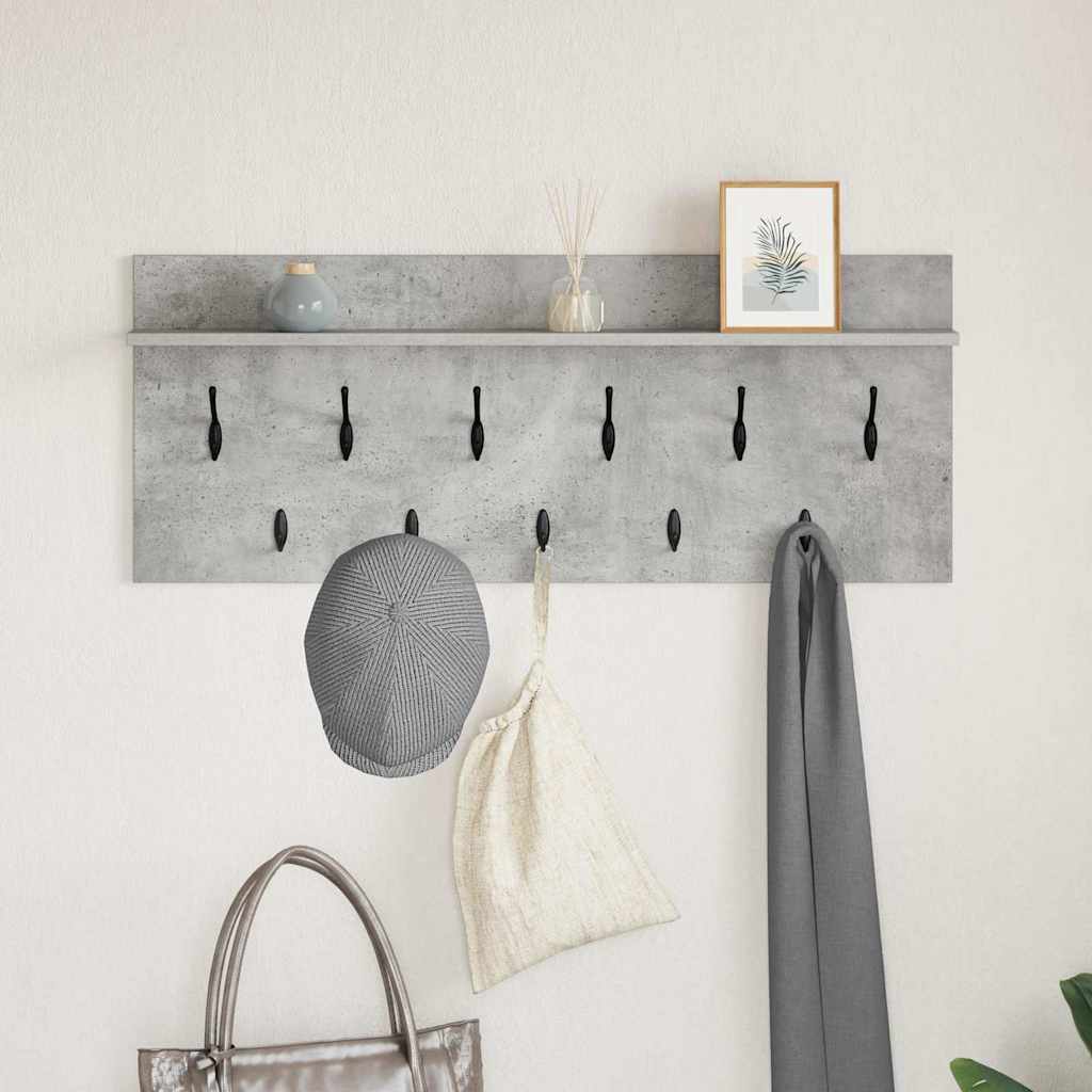vidaXL Wall-Mounted Coat Rack Wall-Mounted Concrete Grey 4