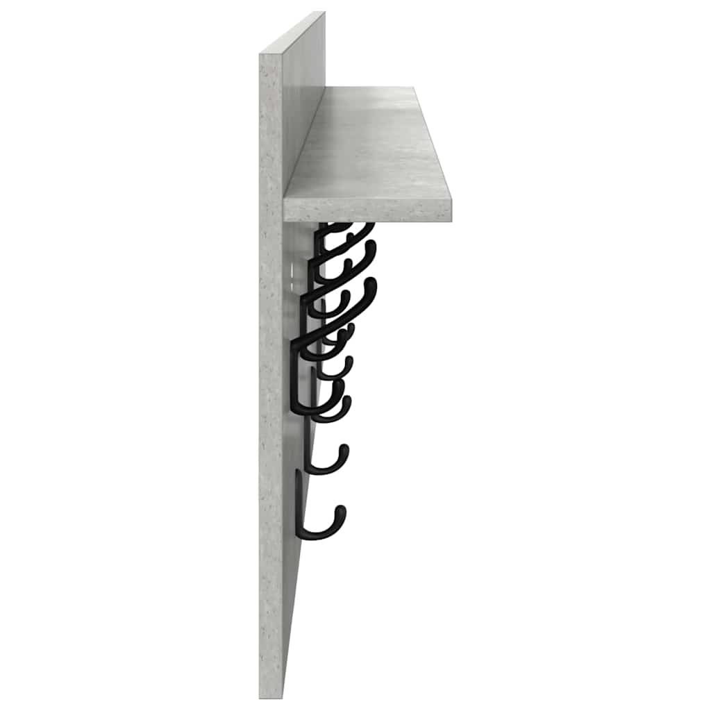 vidaXL Wall-Mounted Coat Rack Wall-Mounted Concrete Grey 6