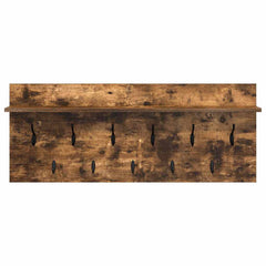 vidaXL Wall-Mounted Coat Rack Wall-Mounted Smoked Oak 100 x 40 x 12 cm 5