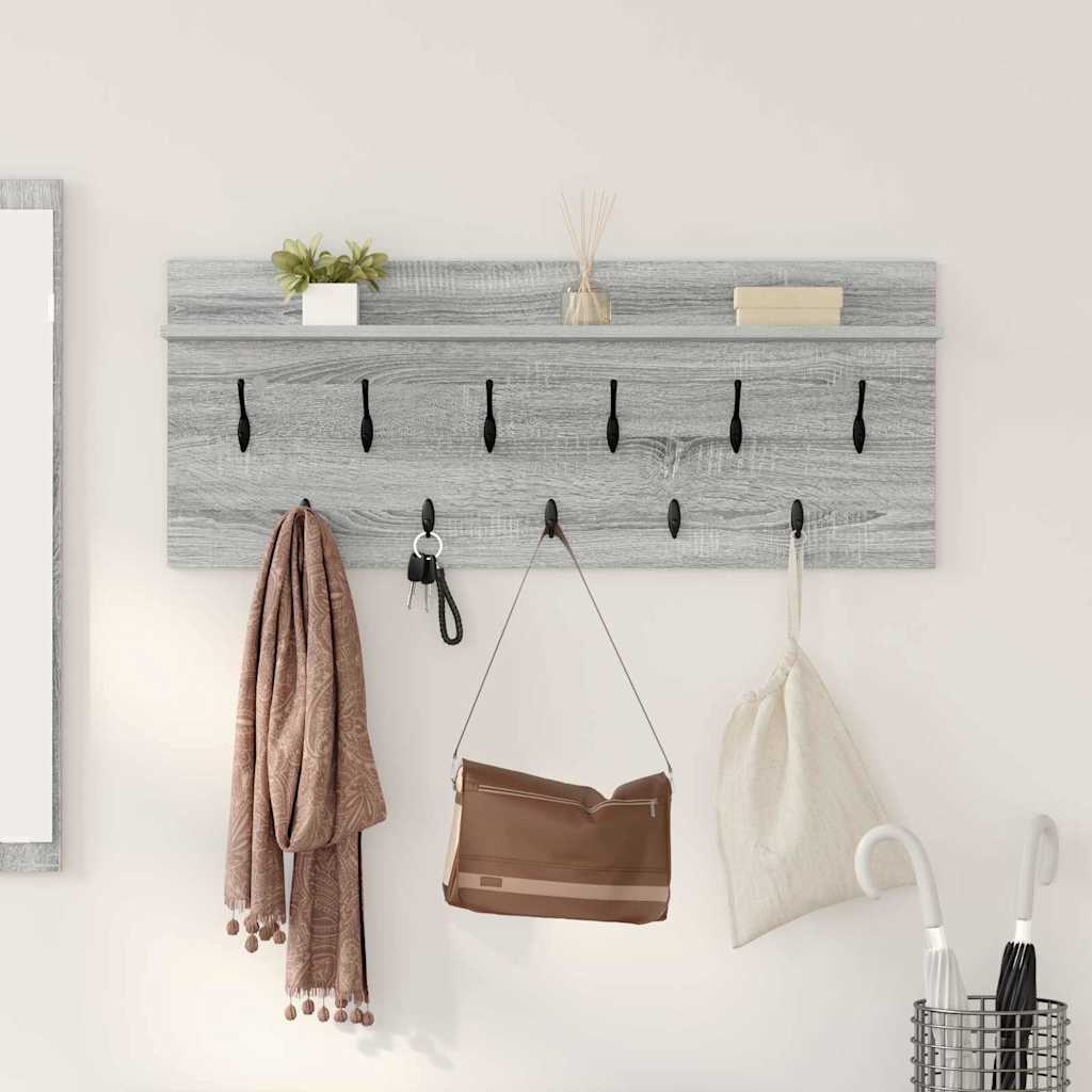 vidaXL Wall-Mounted Coat Rack Wall-Mounted Grey Sonoma Engineered wood 1
