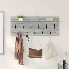 vidaXL Wall-Mounted Coat Rack Wall-Mounted Grey Sonoma Engineered wood 1