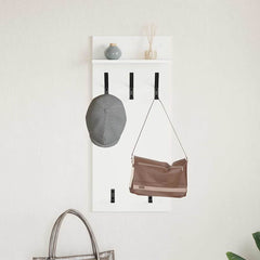 vidaXL Wall-Mounted Coat Rack Wall-Mounted White 40 x 10 x 90 cm 4