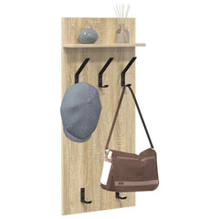 vidaXL Wall-Mounted Coat Rack Wall-Mounted Sonoma Oak 40 x 10 x 90 cm 3
