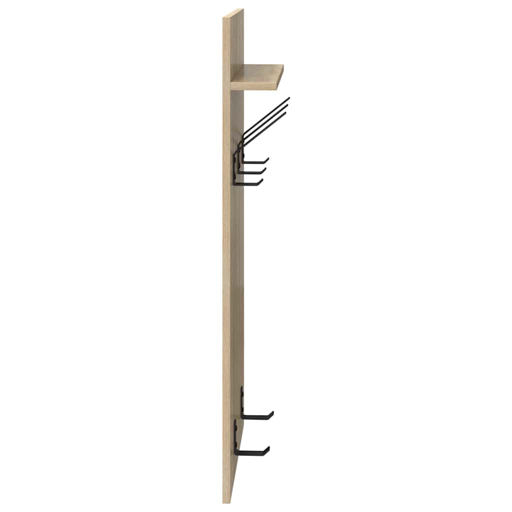 vidaXL Wall-Mounted Coat Rack Wall-Mounted Sonoma Oak 40 x 10 x 90 cm 6