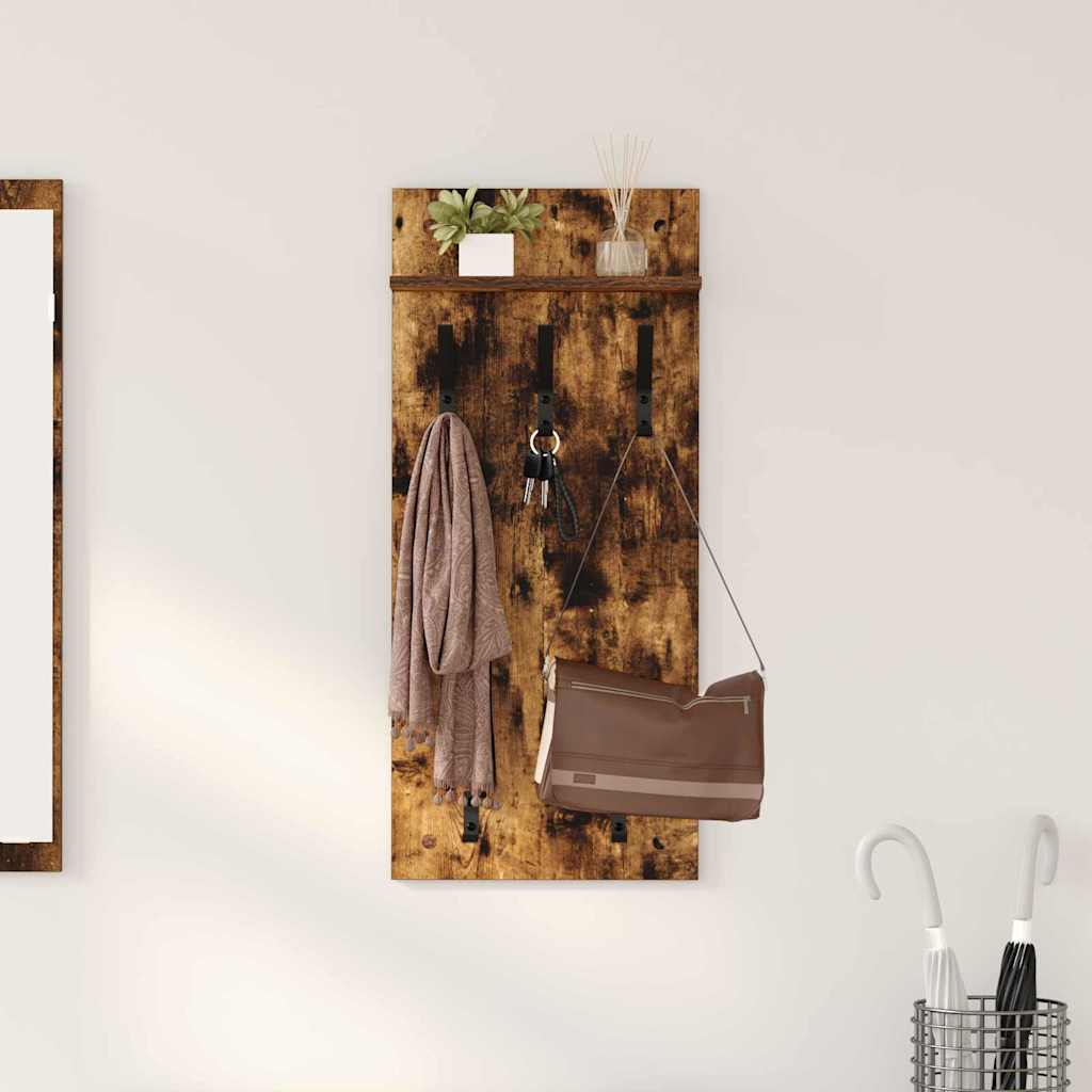 vidaXL Wall-Mounted Coat Rack Wall-Mounted Smoked Oak 40 x 10 x 90 cm 1